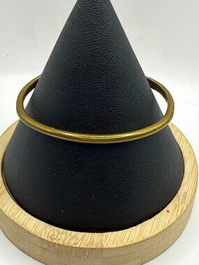 Vintage Minimalist Brass Cuff Bracelet Classic Matte Gold Stacking Wire